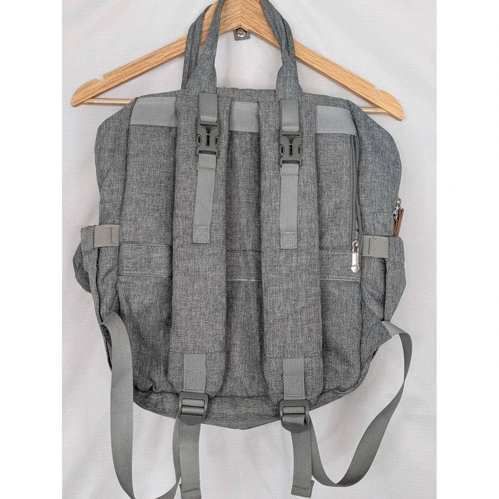 Iniuniu Gray Diaper Bag Backpack Baby Travel Organizer Changing Bag Tassel